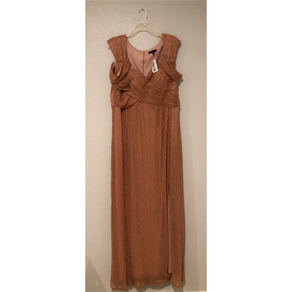 Rose Gold Slitted Long Dress